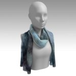 Medulli Blue Long Scarf Model Display