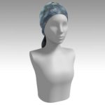 Long Medulli Blue Head Scarf