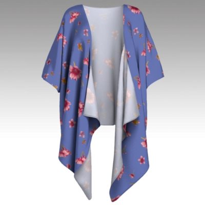 Cherry Blossom on Purple Draped Kimono