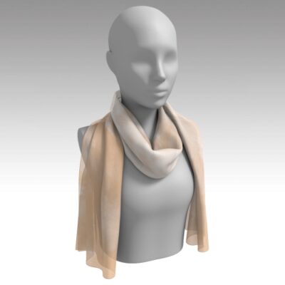 Champagne Medulli Print Long Scarf front view