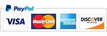 VISA, MC, AMEX, DISC Credit Cards Accepted Logos