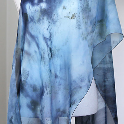 Blue Medulli Long Poly Chiffon Scarf full-draped mannequin view