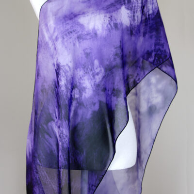 Purple Medulli Print Long Scarf front manequin view
