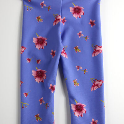 Cherry Blossom of Purple Background Baby Leggings 6 month size flat view
