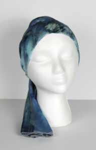 Blue Medulli Head Scarf 10 x 45 front view