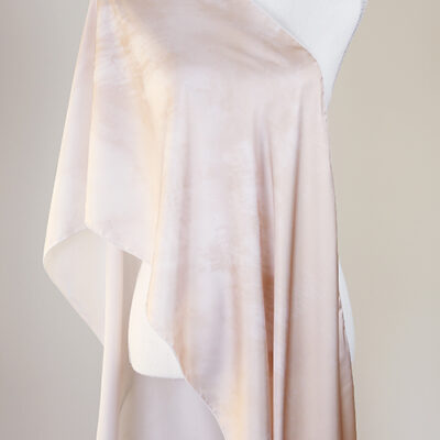 Champagne Long Scarf front view in Satin Charmeuse