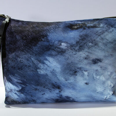 Medulli Blue Makeup Bag with Black Tab and Strap
