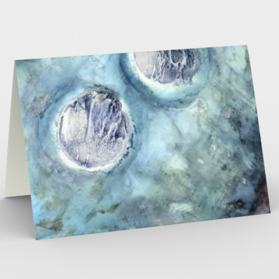 Blue Medulli Abstract Design Note Card - front view