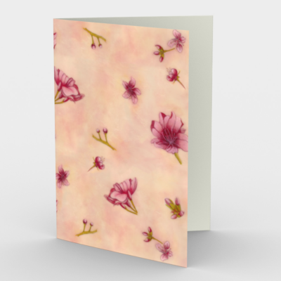 Cherry Blossom Design Note Card - front view