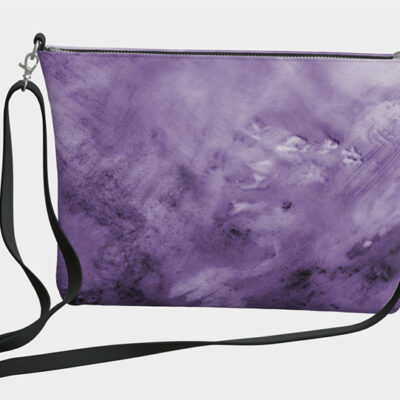 Purple Abstract Vegan Leather Crossbody Purse front view